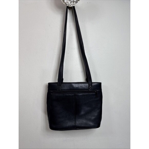 (X3) Tignanello leather  Vintage, Y2K black & gold Shoulder Bag - Picture 2 of 16